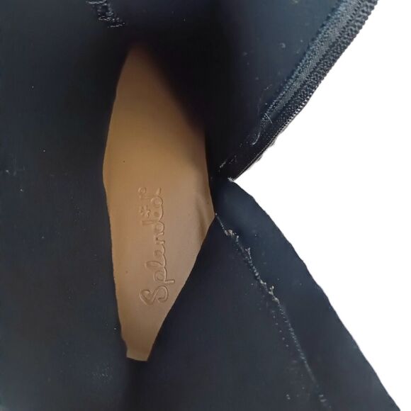 Splendid Black Suede Boots Alexxi Lug Boot Leather Ankle Booties Chunky Size 9 - Picture 4 of 11